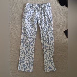 cotton on blue designed jeans